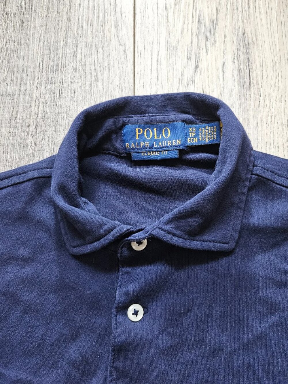 Polo Ralph Lauren Mens Size XS Navy Blue Polo Shirt Light Blue Pony Classic Fit - Picture 3 of 8